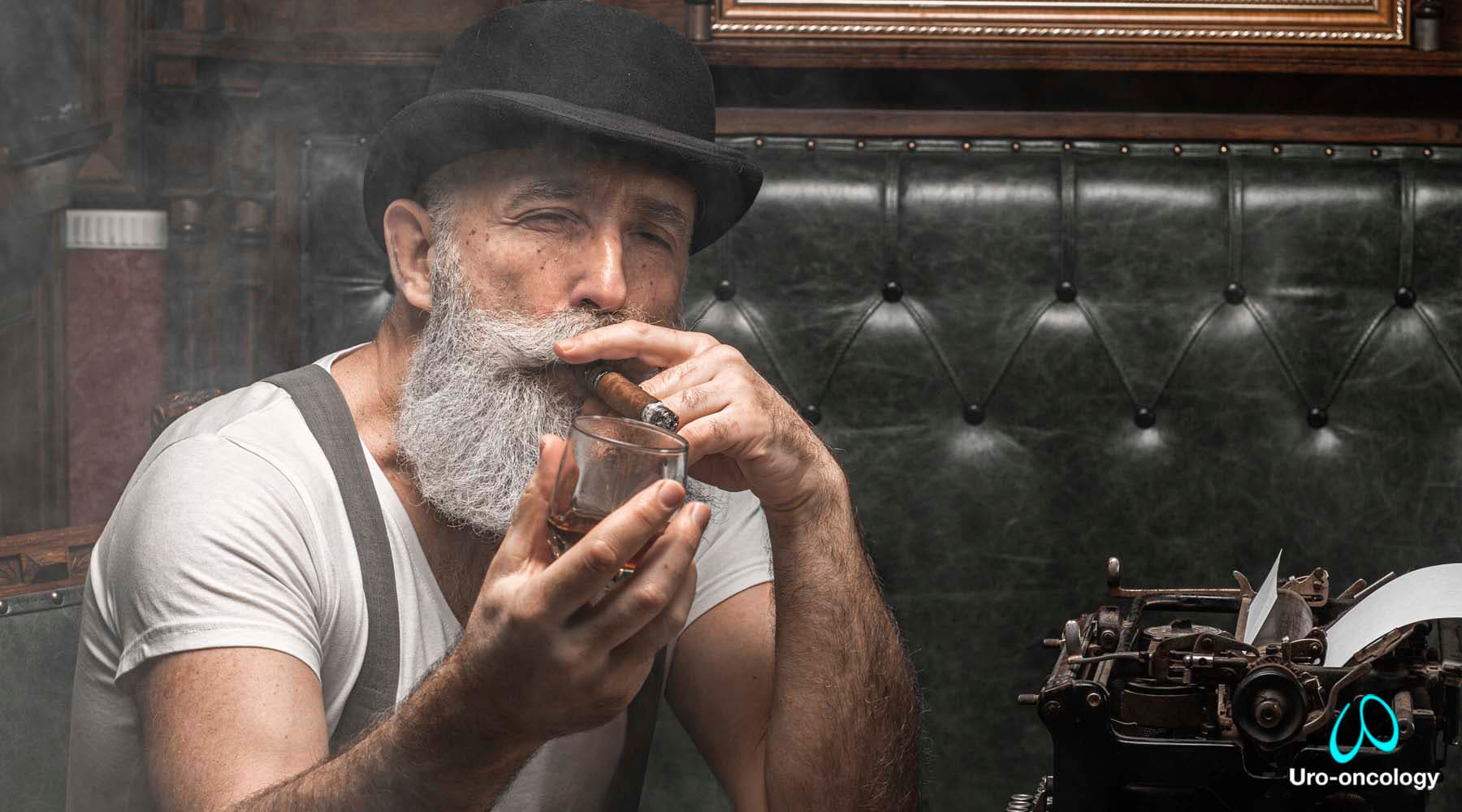 Hombre activo rompiendo un cigarro, dejar de fumar